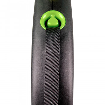 flexi рулетка Black Design M (до 25 кг) 5 м лента черный/зеленый