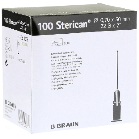 B.Braun Игла пункционная Стерикан 22G/0.70 мм, 50 мм (упак 100 шт)