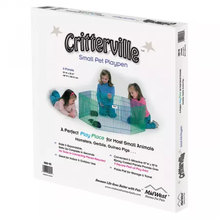 Вольер MidWest Critterville, для собак для грызунов, 6 панелей 48х38h см, цветной
