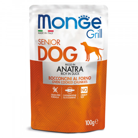 Monge Dog Grill SENIOR Pouch паучи для пожилых собак утка 100г