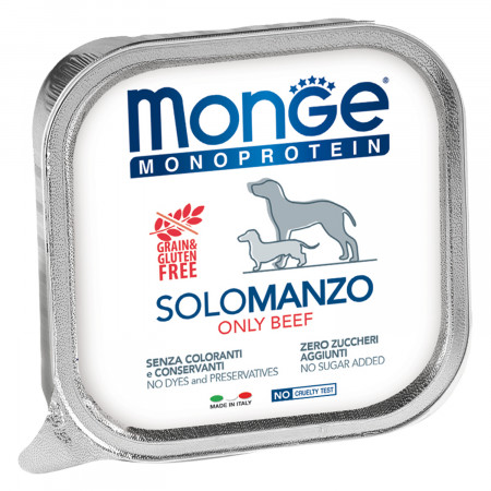 Monge Dog Monoprotein Solo консервы для собак паштет из говядины 150г