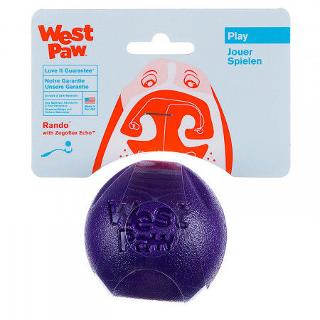 West Paw Zogoflex игрушка для собак мячик Rando 6 см фиолетовый