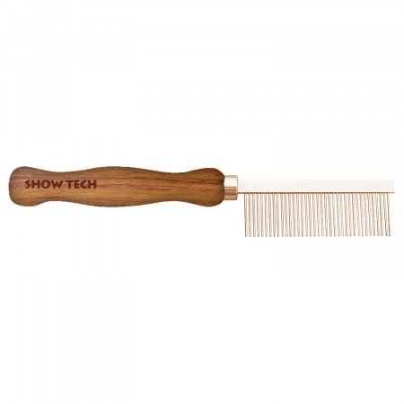 SHOW TECH Wooden Comb расческа для шерсти средней жесткости 18 см, с зубчиками 2,2 см, частота 1,5 мм