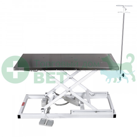 ТД ВЕТ Стол VETBOT-72.1300 без слива, со штативом, электр., 1300x600x(260-1050)h мм (каркас белый, пульт ручной)