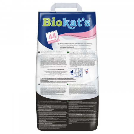 BIOKAT'S  Diamond Care FRESH наполнитель комкующийся с активированным углем с ароматизатором 8л