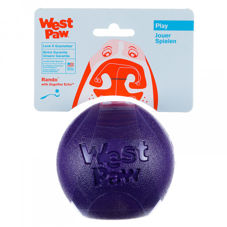 West Paw Zogoflex игрушка для собак мячик Rando 9 см фиолетовый