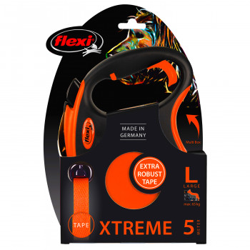flexi рулетка Xtreme L (до 65 кг) 5 м лента оранжевая