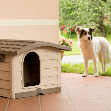 BAMA PET будка для собак BUNGALOW M 89х75х62h см, пластик, бежевая