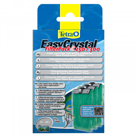 Tetra EC 250/300 фильтрующие картриджи с углем для внутренних фильтров EasyCrystal 250/300 3 шт.