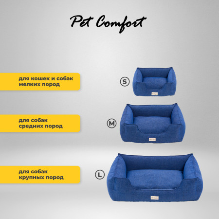 Лежанка Pet Comfort для кошек и собак мелких пород, Alpha Mirandus 38 размер S 50х60 см, синий