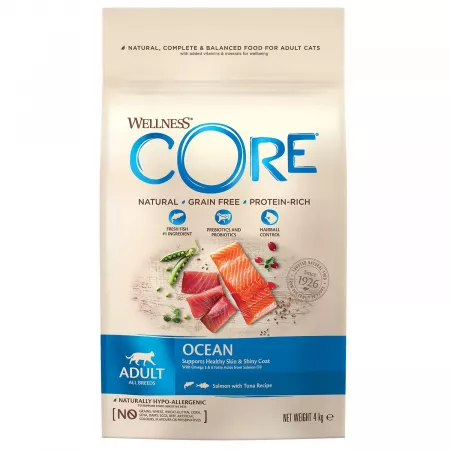 CORE корм из лосося с тунцом для взрослых кошек 4 кг