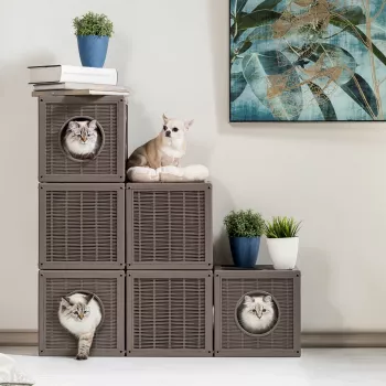 BAMA PET домик для кошек QUBLO 35x35x35h см, бежевый