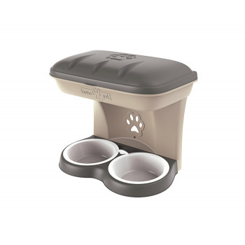 BAMA PET миска для собак настенная двойная MAXI 2200 мл 50х29х52h см, зеленая