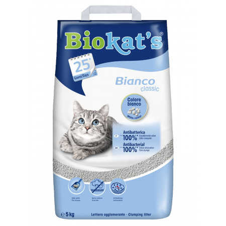 BIOKAT'S  BIANCO наполнитель комкующийся белый 5 кг