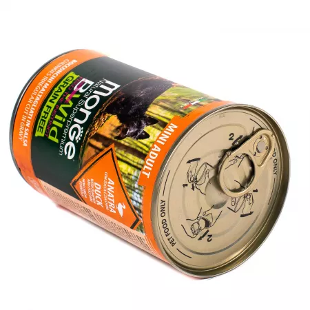 Monge Dog BWild GRAIN FREE Mini беззерновые консервы из утки с тыквой и кабачками для взрослых собак мелких пород 400г