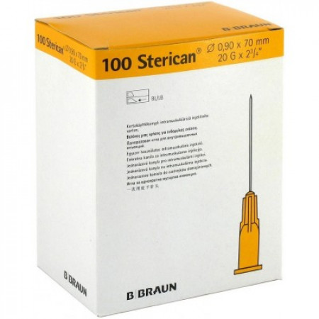 B.Braun Игла пункционная Стерикан 20G/0.90 мм, 70 мм (упак 100 шт)
