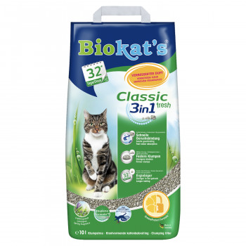 BIOKAT'S  CLASSIC FRESH наполнитель комкующийся c ароматизатором 10 л (10 кг)