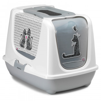 Moderna Cats in Love био-туалет 50x39x37h см с совком, серый
