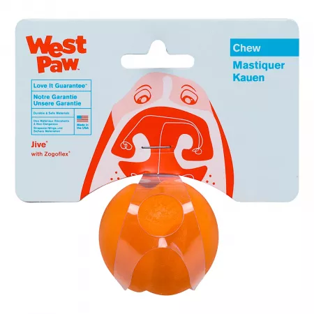 West Paw Zogoflex игрушка для собак мячик Jive XS 5 см оранжевый