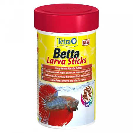 TetraBetta LarvaSticks корм в форме мотыля для петушков и других лабиринтовых рыб 100 мл