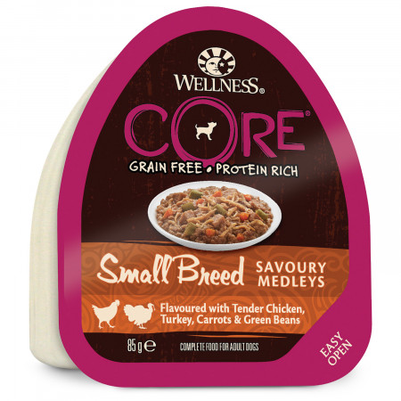 CORE SMALL BREED консервы из курицы с индейкой, морковью и зеленой фасолью для собак мелких пород 85 г