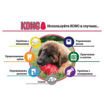 Игрушка KONG Classic Puppy для щенков мелких пород, размер S, 7x4 см, цвета в ассортименте: розовый, голубой