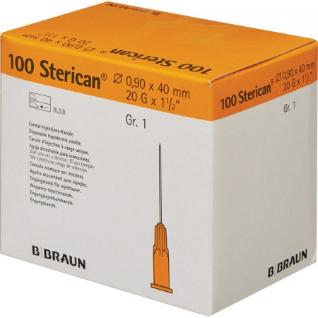 B.Braun Игла пункционная Стерикан 20G/0.90 мм, 40 мм (упак 100 шт)