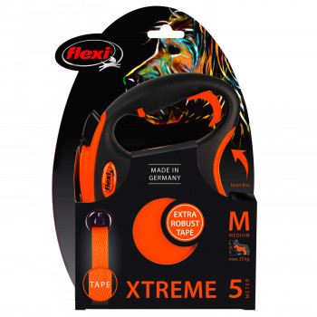flexi рулетка Xtreme M (до 35 кг) 5 м лента оранжевая